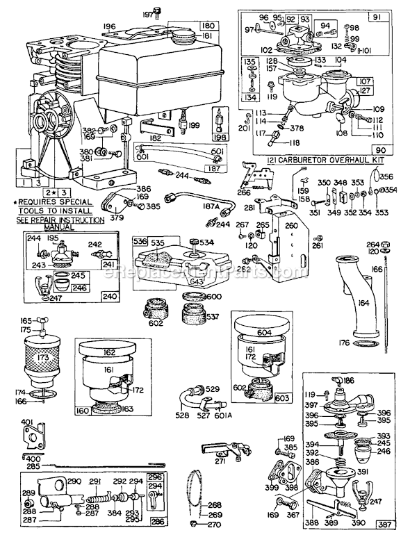Page D Diagram and Parts List for 60300SERIES  Briggs and Stratton Engine
